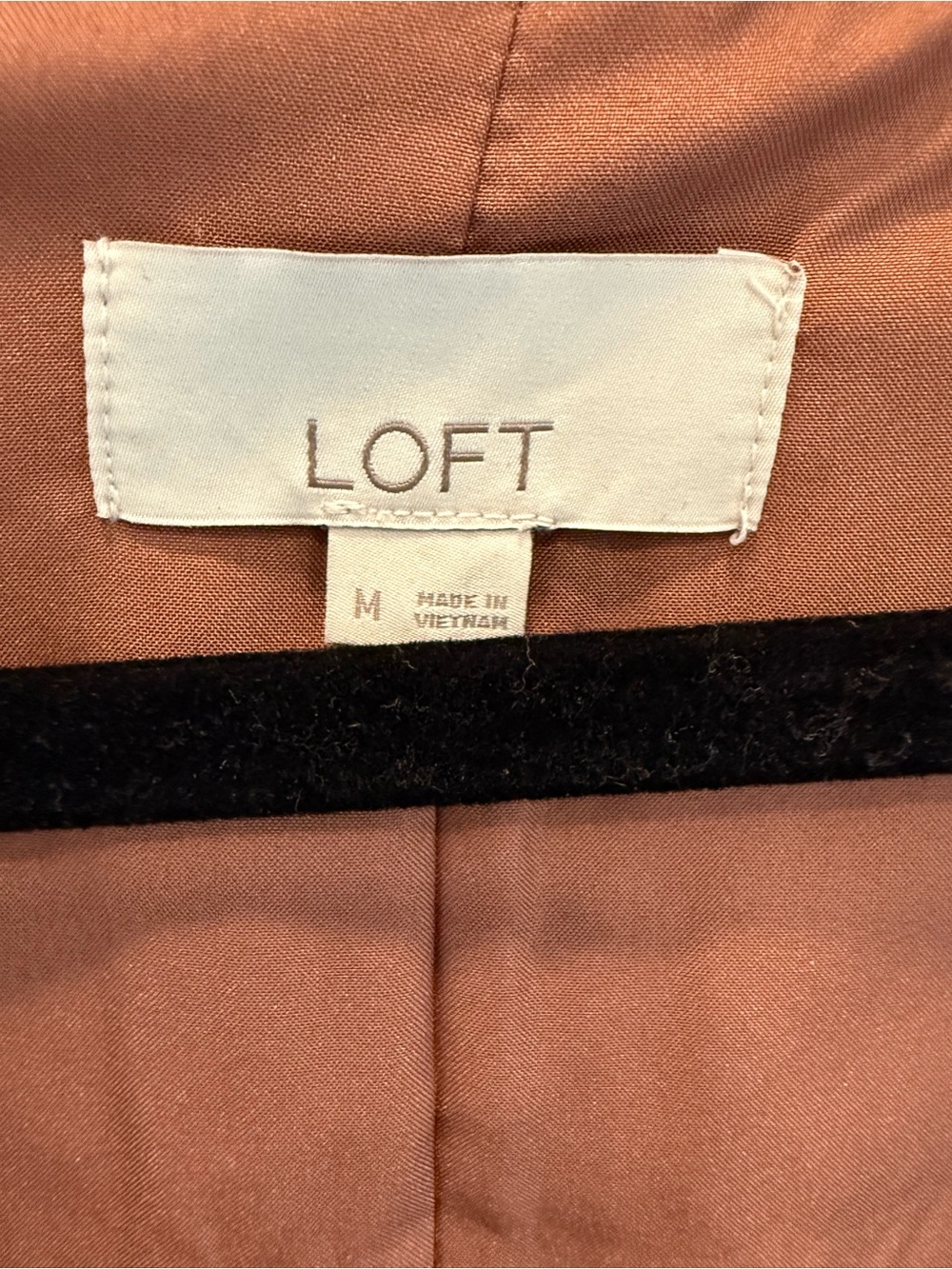 LOFT Chestnut Brown Faux Leather Cropped Jacket - Picture 3 of 5
